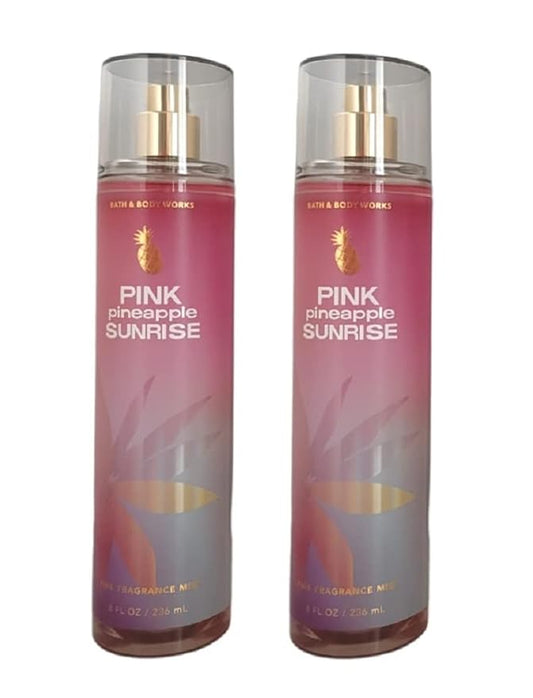 Bath and Body Works Pink Pineapple Sunrise Fine Fragrance Mist - Value Pack Lot of 2 (Pink Pineapple Sunrise)