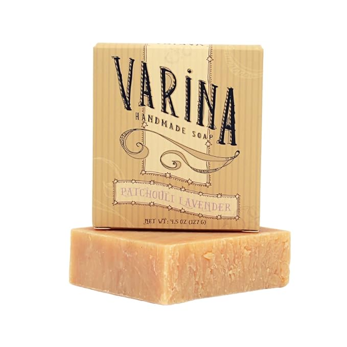 Varina Patchouli Lavender Soap - Gentle Cleansing for Sensitive Skin, Earthy Scents - 3 Pack - Goat Milk Soap