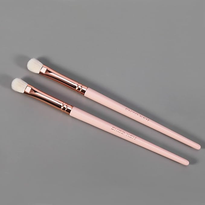 ENZO KEN Medium Smudge Eye Shadow Brush - Natural Goat Hair Eyeshadow, Shader and Smudge Brush. Single, Pink. E403M