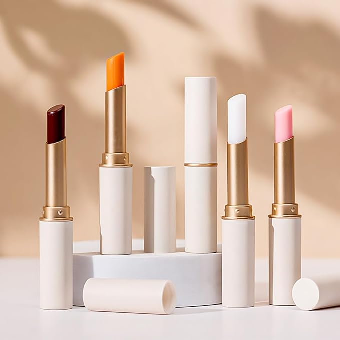 evpct 4Pcs Color Changing Lipstick Long Lasting Waterproof 24 Hours Original for Women, Honey Orange Raspberry Strawberry Pink PH Mood Permanent Color Changing Lipstick Lip Balm, labial magico