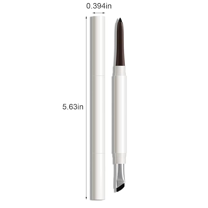 Dual-Ended Eyeliner + Brush, Waterproof Black Brown Eyeliner Pencil for Woman, Smudge-Proof Long-Lasting Wear Eye Makeup 2-Pack