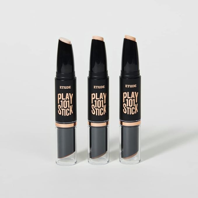 ETUDE Play 101 Stick Contour Duo - Intense | Creamy Shading and Highlighter Duo for Easy Contouring Makeup, Kbeauty, Korean Makeup, Perfect for Gift