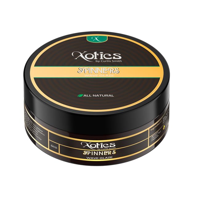 Xotics Spinners Wave Grease for Men & Women 4oz - All Natural, 100% Pure Organic Pomade 360 Waves Hair Cream Shea Butter Strong Hold Silky Shine