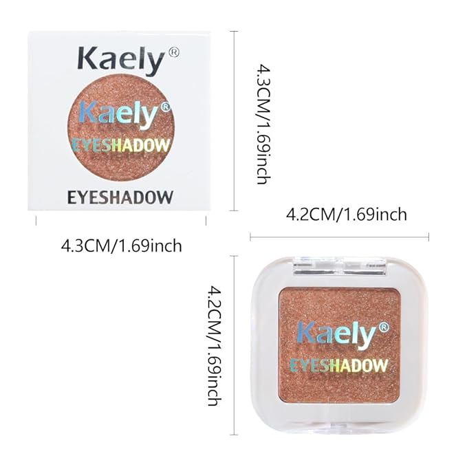 Champagne Gold Glitter Single Eyeshadow, Nude Gold Pink Shimmer Cream-to-Powder Eye Shadow, High Pigment Long-Lasting Waterproof Monochrome Mini Eyeshadow for Daily Makeup & Gifts #01