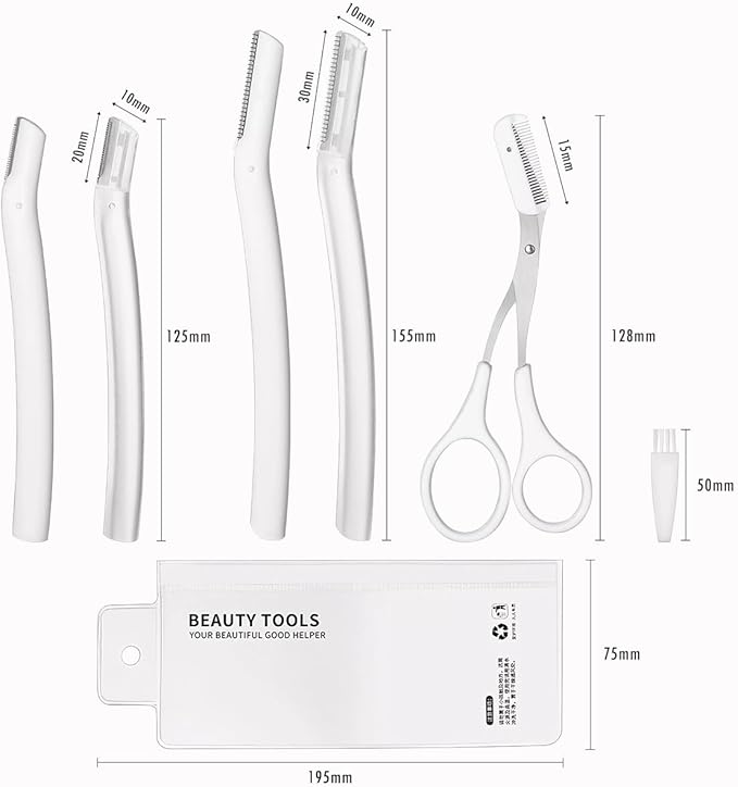 Dermaplaning Tool Set – Facial Razor for Women & Men with Eyebrow Trimmer – Exfoliating Facial Shaver for Peach Fuzz Removal, Skin Refresh & Eyebrow Shaping