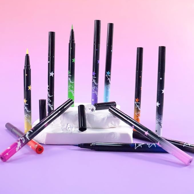 evpct Black Matte Liquid Eyeliner Waterproof Smudge Proof, Black Eye Liner Liquid Liner for Face Body Paint, Long-lasting Eyeliner Waterline Thin Quick-dry Eyeliners Pencil Eye Makeup Stay all Day