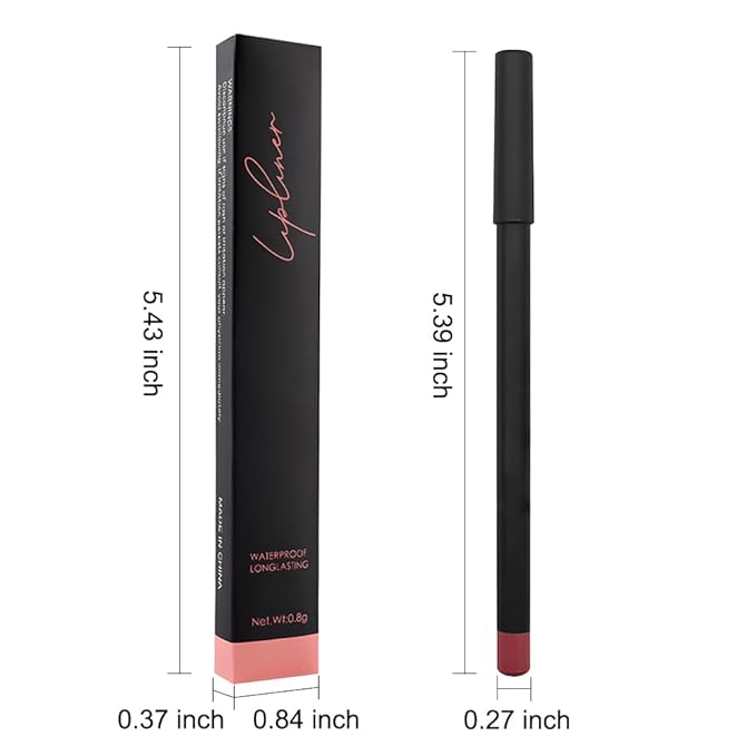 2 Pcs Natural Nude Brown Beige Colors Lip Liner Lipstick Pencils Set for Daily Makeup,Easy to Apply & Remove,Waterproof