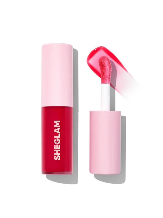 SHEGLAM Jelly Wow Tinted Lip Oil Plumping Lip Gloss Natural -Pinky Swear
