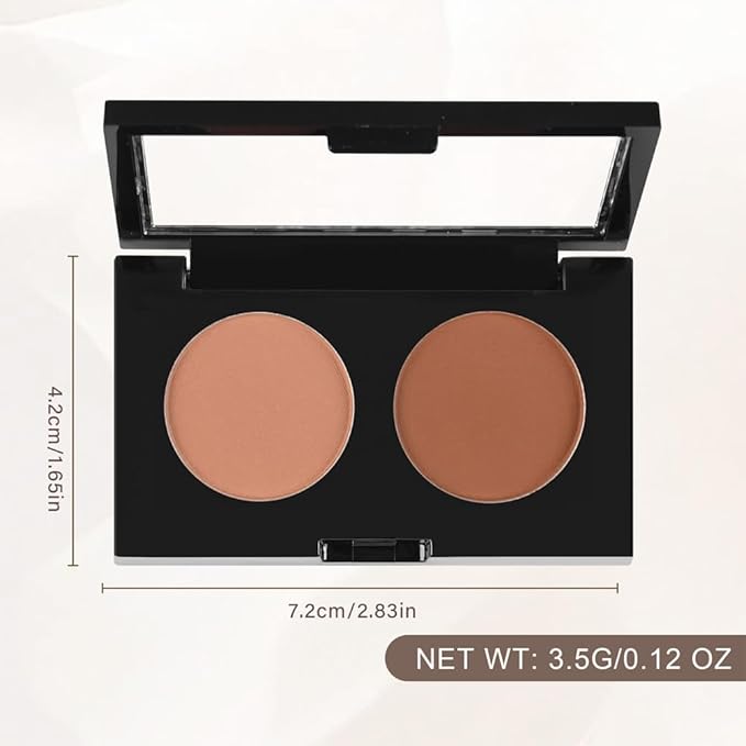 Duo Eye Shadow Powder,Nude&Light Brown Matte Eyeshadow Makeup Palette,Neutral Shades Eyeshadow Palette for Woman Daily Eyes Looks,Highly Pigmented,Smooth, Blendable,sombras de ojos, Cruelty-Free 03