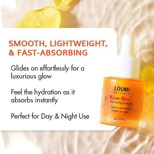 LOUMI Skincare The Glow Pack - Say Aloe! All Day Cream, You Up? Eye Cream, Rose Glow Illuminating Oil, & Revive Retinol Drops - Hydrating, Brightening, Moisturizing Daily Skincare Set for Radiant Skin
