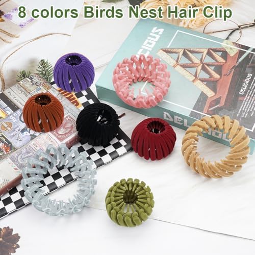 Bird Nest Magic Hair Clips - 2025 New Hair Accessories for Women Thick or Thin Hair, Expandable Hair Bun Makers Plastic Hair Barrettes Hair Scrunchies Lazy Birds Nest Plate Hairpin
