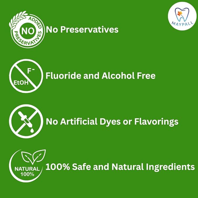 Adult Mint Mouthwash, Safe to Swallow, Natural, Promotes Healthy Teeth, Mild Taste, No Burn, Fluoride Free, Alcohol Free, pH Balancing. 16.9oz (Pack of 2).