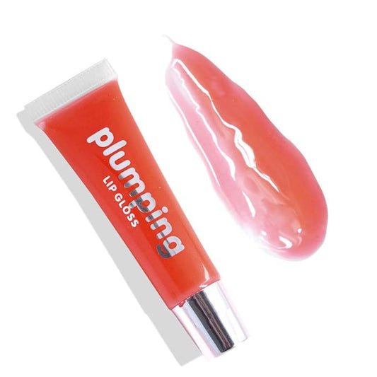 MAEPEOR Plumping Lipgloss 9 Colors Moisturizing Lip Plumper Shiny Jelly Lip Gloss Natural Liquid Lipstick for Women and Girls (High Shine, 04#Coral Red)