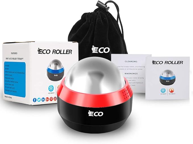 iECO Cryosphere Cold Massage Roller Ball - Massage Ball for Cold & Heat Relief, Myofascial Release, Trigger Point Therapy, Muscle Knots - Deep Tissue Ice Massager