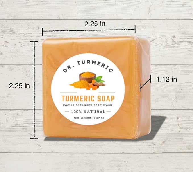 Turmeric Soap Bar | Face & Body Cleanser | Moisturizing | Lathering | Deep Cleansing | Evens Skin Tone | Refreshing Scent | Radiant Skin | 3 count pack of 1|