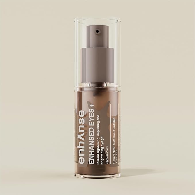 Enhanse Under Eye Gel for Men, Caffeine Eye Cream, Peptides, RejuveNAD, Instant Tightening, Brightening, Depuffing for Under Eye Bags, Blurs Fine Lines and Dark Circles, 0.5 Fl Oz