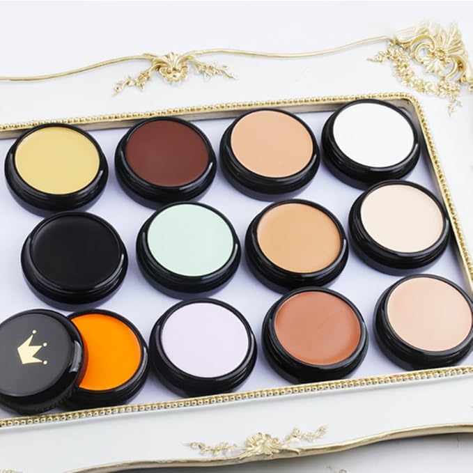 Kaely Pot Concealer Full Coverage, Under Eye Brightener Color Correcting Concealer for Dark Circles, Waterproof Foundation Face Makeup, Eye Ring Corrector de ojeras, 05 Beige