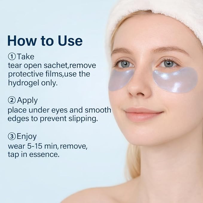 Tintark Ocean Oracle Hydrating Hydrogel Eye Patches 28 Pairs, 5-Min Soothing Eye Masks with Marine Algae & Seaweed Blend, Rejuvenating Eye Pads for Tired Eyes, Spa Relaxation Gifts for Women & Men