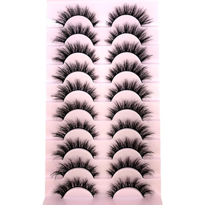 HBZGTLAD Soft Mink Eyelashes 3D Curl Winged End Eye Elongated Fake Lashes Thick Handmade Natural False Eyelash Messy Cross Lash Wholesale (FT-04)