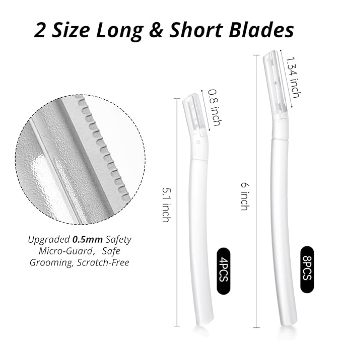 Dermaplane Razor for Women Face, 12PCS Eyebrow Razors, Dermaplaning Tool with Storage Case, Professional Face Razors for Peach Fuzz Removal, Eyebrow Shaping, Smooth Skin & Gentle Exfoliation