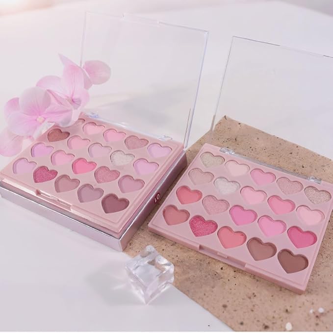 SUAKE Nude Pink Eyeshadow Palette, Matte & Shimmer, High Pigmented 20 Colors Brown Purple Eye Shadow Primers for Eye Makeup, Korean Powder Palet de sombras de ojos (01#-NUDE-20 COLORS)