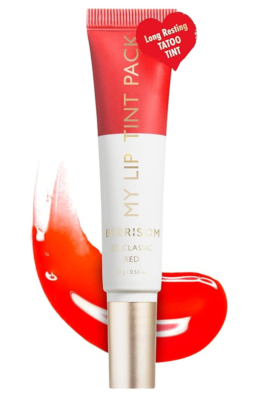 LIP My Tint Pack - Korean Lip Stain Peel Off Pack | Kiss-Proof Korean Lip Tint Long Lasting Lip Stain Marker | Waterproof Lip Stain Peel Off Lipstick (03. Classic Red, 0.50 Fl Oz)