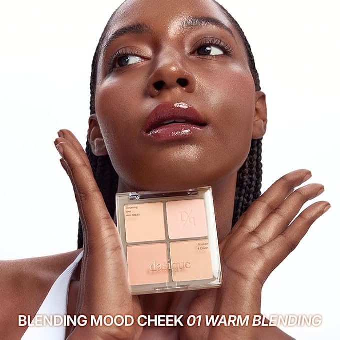 Dasique Blending Mood Cheek #01 Warm Blending l Cruelty-Free l 4 Blendable Shades in Lightweight, Long-lasting, Smooth Powder