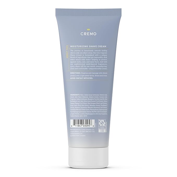 Cremo Vanilla Orchid Moisturizing Shave Cream, Astonishingly Superior Ultra-Slick Shaving Cream for Women Fights Nicks, Cuts and Razor Burn, 6 Fl Oz