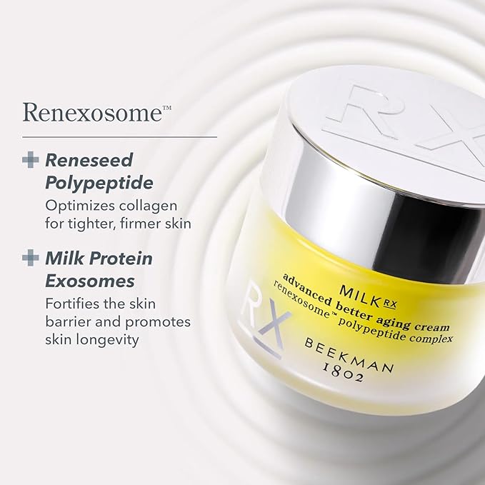 Beekman 1802 Milk RX Advanced Better Aging Face Cream Refill Pod, Goat Milk Protein Exosomes & Polypeptide Moisturizer for Firming & Smoothing, Fragrance Free, 1.69 Fl Oz Refill