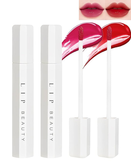 2 Colors Lip Tint Stain Duo, Moisturizing Water Moisturizing