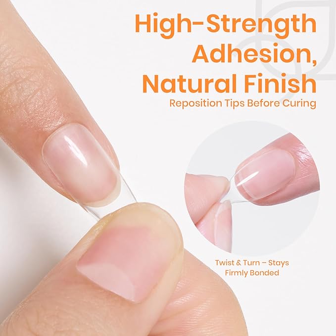 Beetles 2Pcs*20g Solid Nail Glue Gel, Tipex Soft Nail Tips Glue Super Strong for Acrylic Nails Extension Fake Nails Press On Nails, Spring Nail Art, U V Light Required