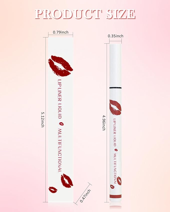 Lip Stain Marker Pen,2 Colors Nude Brown Pink Lip Liner Pencil,Matte Lip Tint Stain Liquid Lipstick,Longlasting Waterproof Precise Chisel Tip Smooth Lipliner,Natural Lip Makeup Gift for Women-05+07