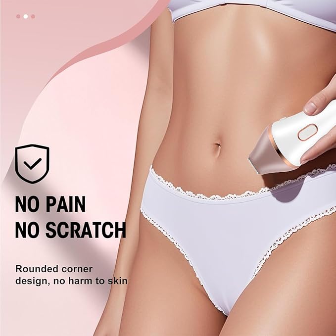 Electric Razor Bikini Trimmer for Women Rechargeable Painless Shaver for Body Hair IPX7 Waterproof Cordless LED Display for Women Underarm Public Hairs (Gold)