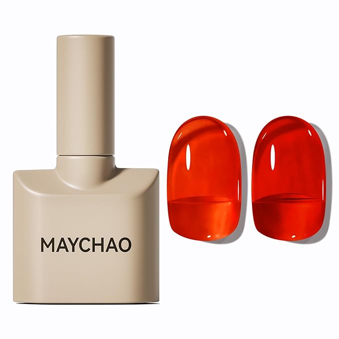MAYCHAO 15ML Jelly Capsicum Red Gel Nail Polish 1Pc Transparent Chili Oil Red Gel Polish Soak Off UV LED Transparent Nail Polish Nail Art Starter Manicure Salon DIY at Home, 0.5 OZ