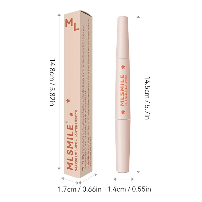 Nude MatteLip Liner And Lipstick Set, Double-end Matte Velvet Creamy Lip Liner Smudge-Proof Waterproof High Pigmented Nude Lip Liner Pencil Smooth Long Wear Lip Liner For Women Makeup(#05)