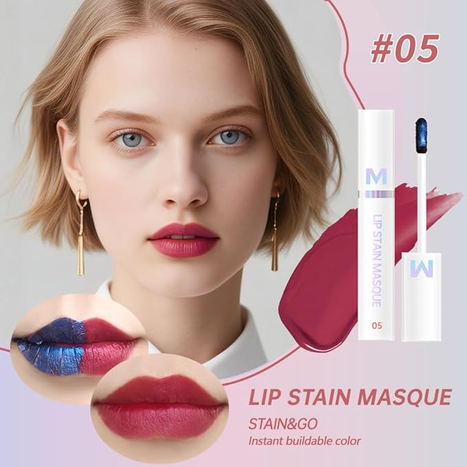 Matte Lip Gloss Peel Off Masque - Peel Off Lip Stain Tattoo, Mauve Peel Off Lip Tint,Long Lasting Waterproof Transfer-proof Lip Mask Lip Stain Peel Off Lip Gloss,Stay Lip Makeup 05#