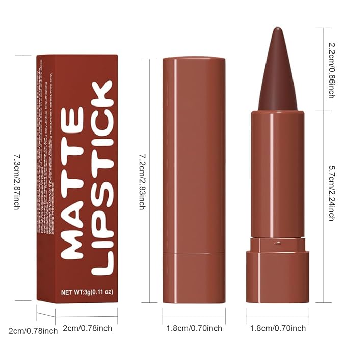 BINGBRUSH 2-in-1 Gradient Lip Liner & Lipstick Combo,Matte Longwear Waterproof Lip Pencil with Cone Tip,Smudge Proof Crayon for Flawless Ombre Contour,Women's Long Lasting Makeup Set (08#-Wine)