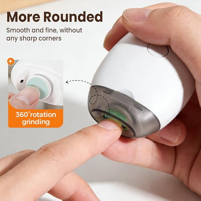 Portable Electric Nail Clipper,Universal Automatic Fingernail Grinder with LED Light and 3 Speeds,360° Silent Auto Fingernail Cutter and Polishing Trimmer for Safe (1 PCS)