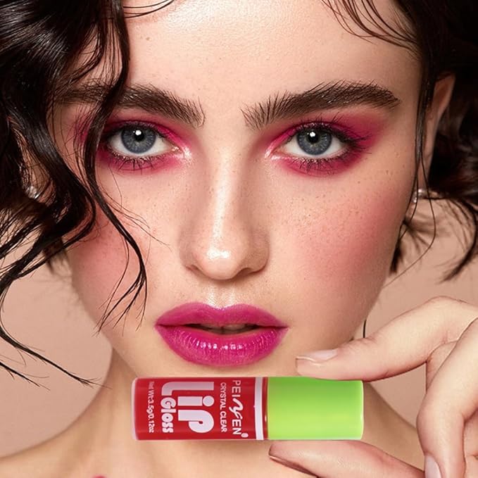 Fat Lip Oil Lip Stain,6 Colors Lip Oil Plumping Lip Glaze, Hydrating Lip Glow Oil,Shiny Transparent Lipstick,Long Lasting Nourishing Fresh Clear Lip Care (6pcs)