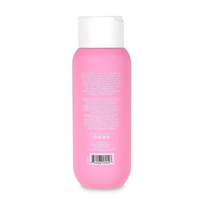 NATURE WELL Bouncy Plumping & Cleansing Body Wash, Infused With Squalane & Cacay Oil, Scented With Tuberose, Dragonfruit, Lychee & Golden Amber, 13 Fl Oz