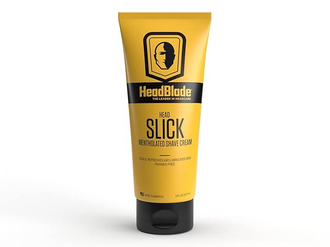 HeadBlade HeadSlick Shave Cream 8 oz for Smooth Head shaving for Bald Men, Helps with Irritation, Redness, & Razor Burn (3pk)