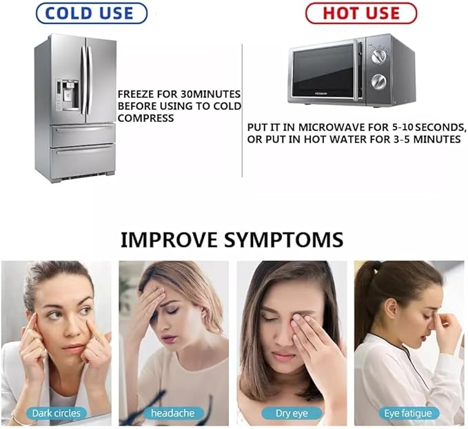 Cooling Eye Mask, Reusable Cold Eye Mask for Hot Cold Treatment for Eye Strain, Eye Swelling, Eye Redness, Puffy Eyes, Dark Circles, Smooth Fine Lines and Eye Recover Surgery. 2 Packs (Pink)