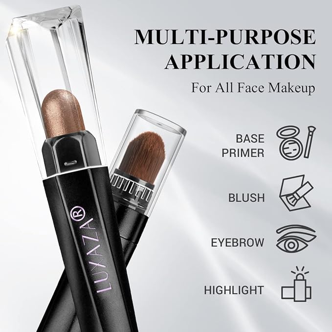 3Pcs Eyeshadow Stick Set, Matte And Shimmer Creamy Brown Gold Nude Shadow Pencil, Waterproof Long Lasting Smoky Eye Makeup