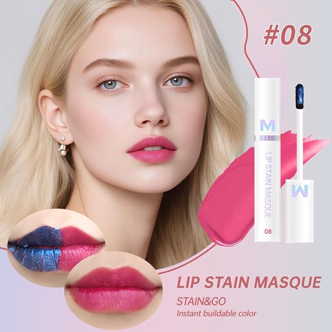 Matte Lip Gloss Peel Off Masque - Peel Off Lip Stain Tattoo,Cranberry Peel Off Lip Tint,Long Lasting Waterproof Transfer-proof Lip Mask Lip Stain Peel Off Lip Gloss,Stay Lip Makeup 08#