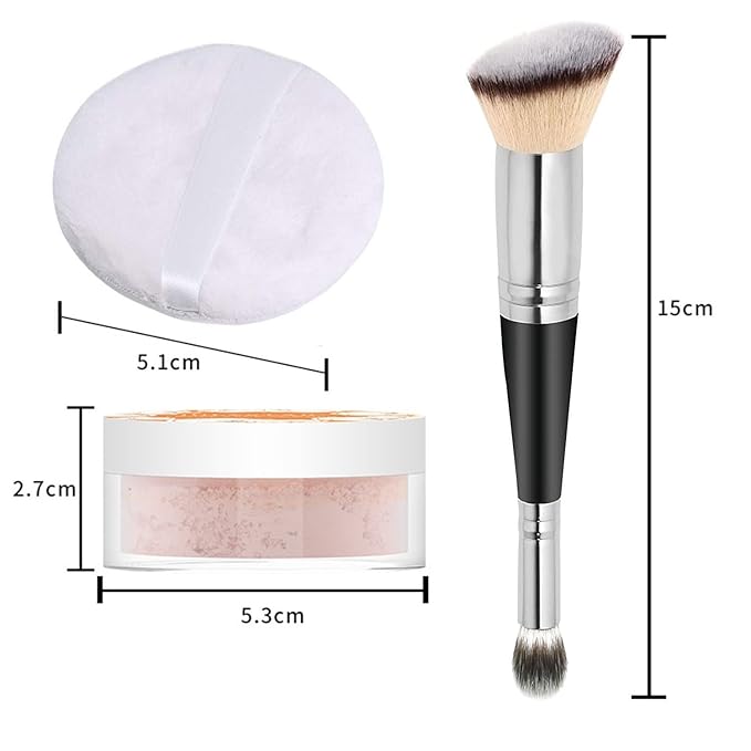 2PCS Loose Face Powder, Oil Control Minimizes Pores Pink Complexion) 8g