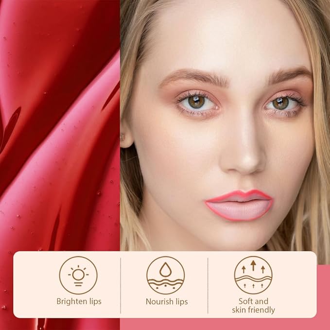 Matte Lip Gloss Stain-Peel Off Lip Liner Tattoo, Pinkish Red Lip Tint,Long Lasting Peel Off Lip Stain, Waterproof Transfer-proof Lip Mask Lip Liner Peel Off Lip Gloss,Stayn Lip Makeup. #06