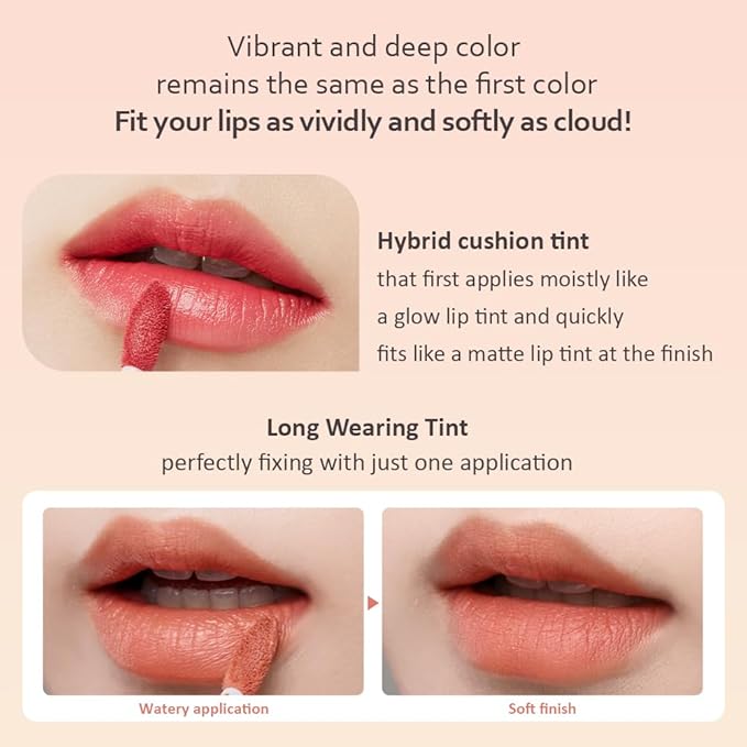 Moonshot KOREA Conscious Fit Mellow Lip Stain Longwear, Weightless, Not Animal Tested,Glow-Boosting, Long-Lasting, Comfortable, Non-Sticky,k-beauty, (Wormhole Mystery, 02)