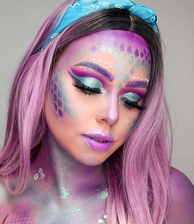 Go Ho Purple Face Paint,Waterproof Oil Based Cream Purple Face Body Paint Stick for Halloween Cosplay SFX Mermaid Witch Skull Zombie Clown Makeup