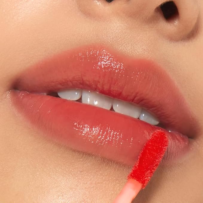 ETUDE Glow Fixing Tint #6 Peach Blended | Non-Sticky Glossy Shine Lip Stain | Fills up with Comfortable Moisture | Tints for Dry Lips