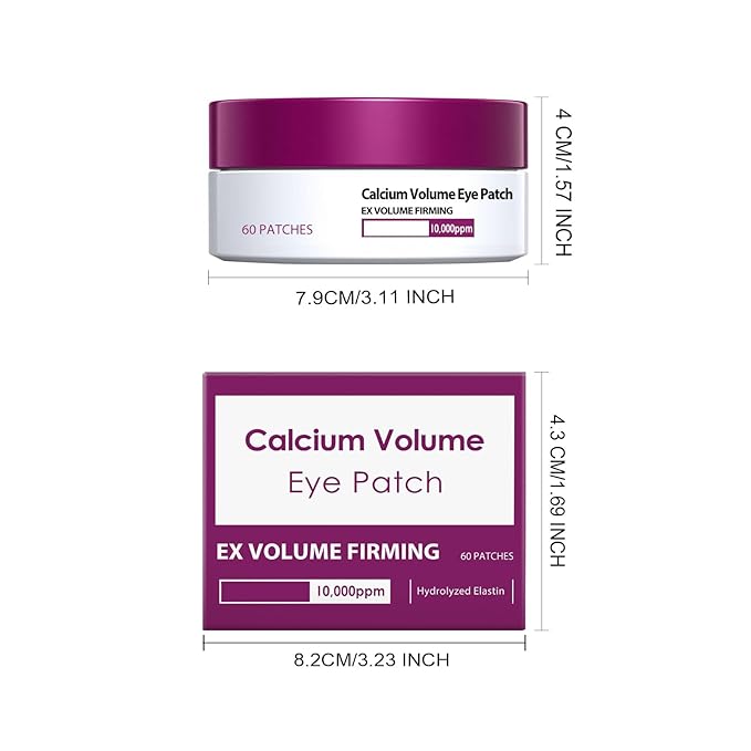 0BtunkIMQH Eye Patches Masks, Calcium Volume Eye Patches For Under Eye Puffiness, Collagen Deep Hydrating Eye Treatment For Men & Women(60 Patches) (1)